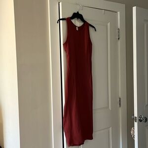 Lululemon stretch cotton dress in orange/red